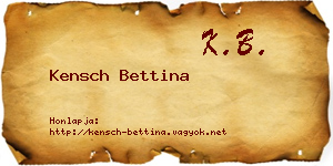 Kensch Bettina névjegykártya